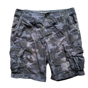 Chor Dark Gray Camouflage Cargo Shorts Size 38 Streetwear Industrial Basic